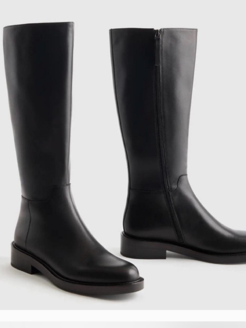 NEW Quince black Italian leather riding boots